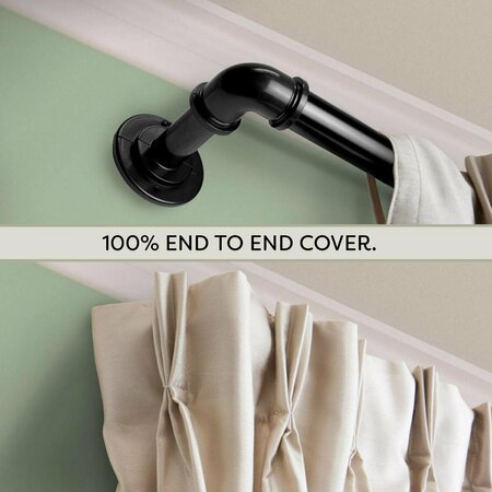 KD ENCIMERA 1 in. Pipe Blackout Curtain Rod with 120 to 170 in. Extension, Black KD3728623